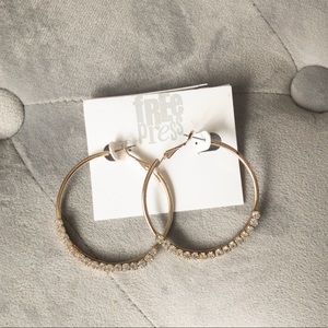 NWT Gold Embellished Hoop Earrings